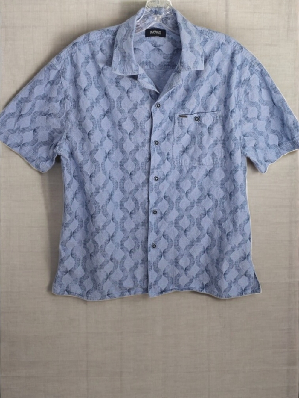 Buffalo David Bitton Shirt Mens Size Small Blue Casual Button Down 100%‎ Cotton